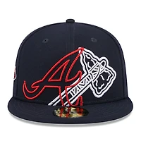 Atlanta Braves Navy Game Day Overlap Gray UV New Era 59Fifty Fitted Hat