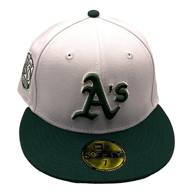 Oakland Athletics White and Green 50th Patch Gray UV 59FIFTY Fitted Hat