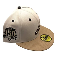 Atlanta Braves Stone and Camel 150th Patch Black UV 59FIFTY Fitted Hat