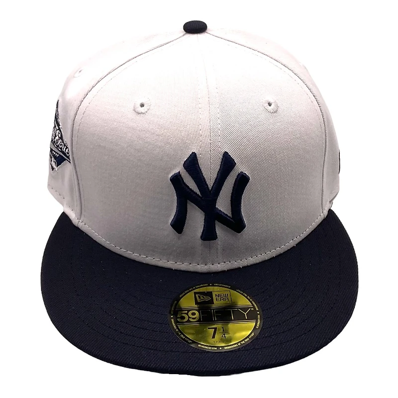New York Yankees White and Navy 1996 WS Patch Gray UV 59FIFTY Fitted Hat