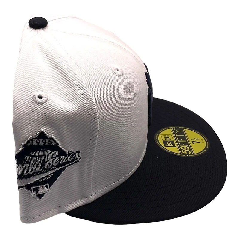 New York Yankees White and Navy 1996 WS Patch Gray UV 59FIFTY Fitted Hat