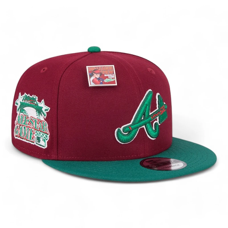 Atlanta Braves Maroon and Green Strawberry Big League Chew New Era 9FIFTY Snapback Hat