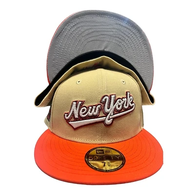 New York Mets Vegas Gold and Orange 25th Anniv Patch Gray UV Era 59FIFTY Fitted Hat