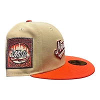 New York Mets Vegas Gold and Orange 25th Anniv Patch Gray UV Era 59FIFTY Fitted Hat