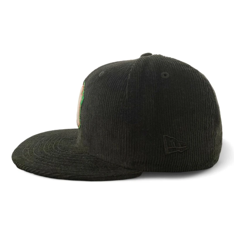 New York Yankees All Black Corduroy 1996 WS Patch Green UV Era 59FIFTY Fitted Hat