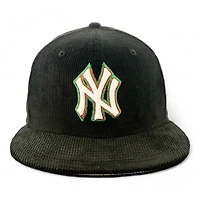 New York Yankees All Black Corduroy 1996 WS Patch Green UV Era 59FIFTY Fitted Hat