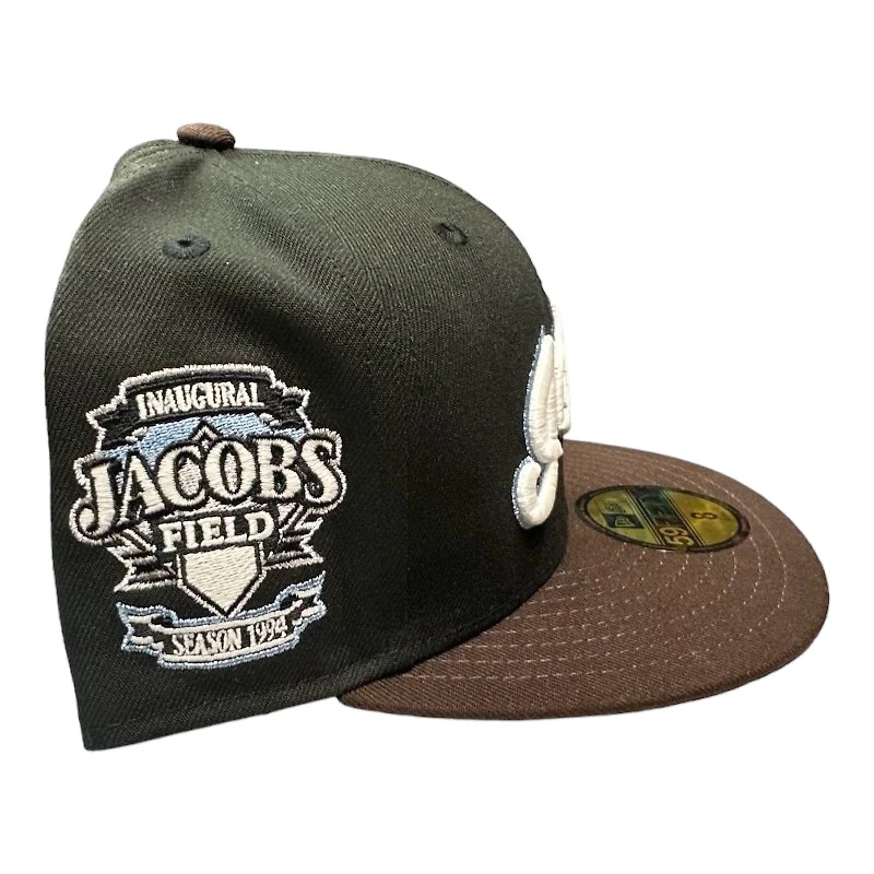Cleveland Indians Black and Brown Jacobs Field Patch Gray UV New Era 59FIFTY Fitted Hat