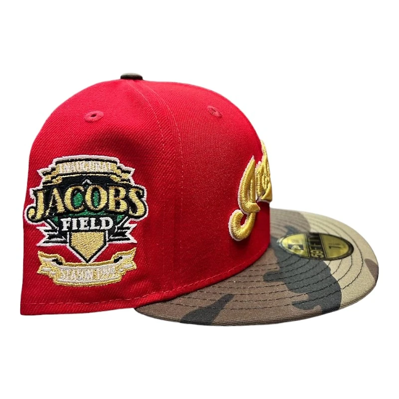 Cleveland Indians Red and Camo Jacobs Field Patch Gray UV New Era 59FIFTY Fitted Hat