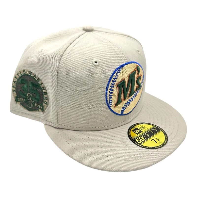 Seattle Mariners Cream "Money Mariners" 35th Anniversary Patch Green UV New Era 59FIFTY Fitted Hat