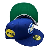 Seattle Mariners Cream Royal Blue Baseball Club Patch Green UV New Era 59FIFTY Fitted Hat