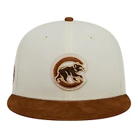 Chicago Cubs Chrome with Brown Corduroy 2016 WS Patch Gray UV New Era 59FIFTY Fitted Hat