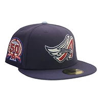 Los Angeles Angels Light Navy "DPM Stock Pack" 50th Anniversary Patch Gray UV New Era 59Fifty Fitted Hat