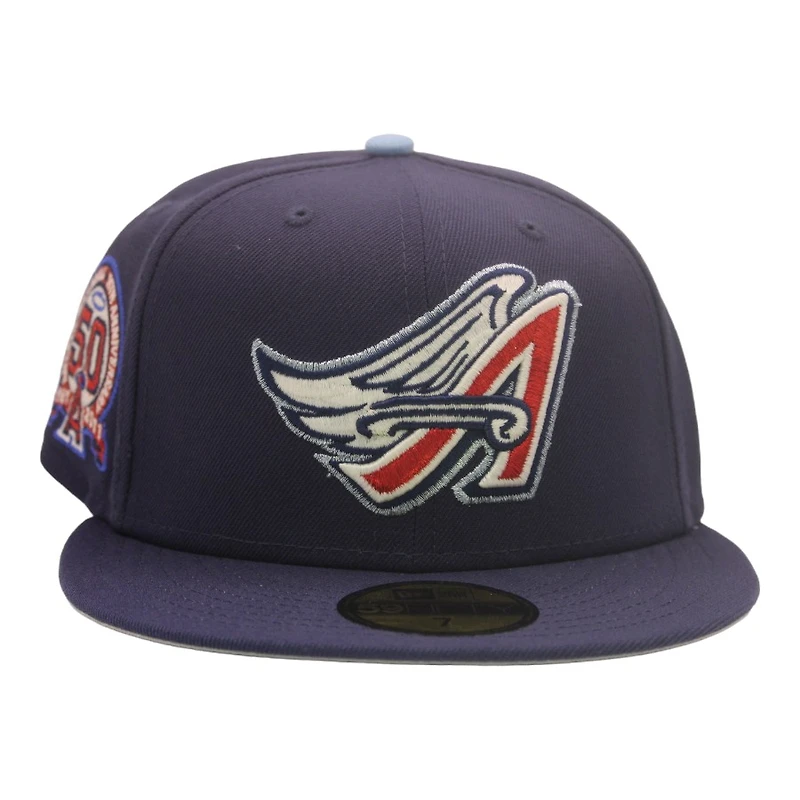 Los Angeles Angels Light Navy "DPM Stock Pack" 50th Anniversary Patch Gray UV New Era 59Fifty Fitted Hat