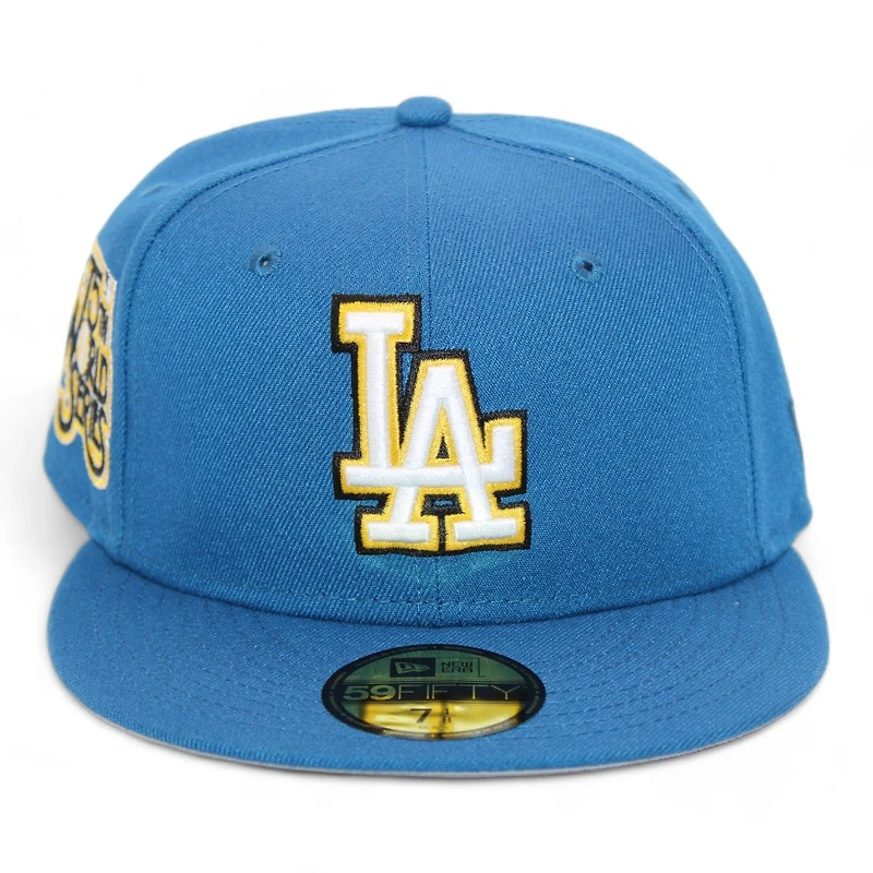 Los Angeles Dodgers Military Blue "DPM Stock Pack" 75th World Series Patch Gray UV New Era 59Fifty Fitted Hat