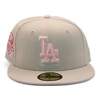 Los Angeles Dodgers Stone "DPM Stock Pack" 50th Anniversary Patch Pink UV New Era 59Fifty Fitted Hat
