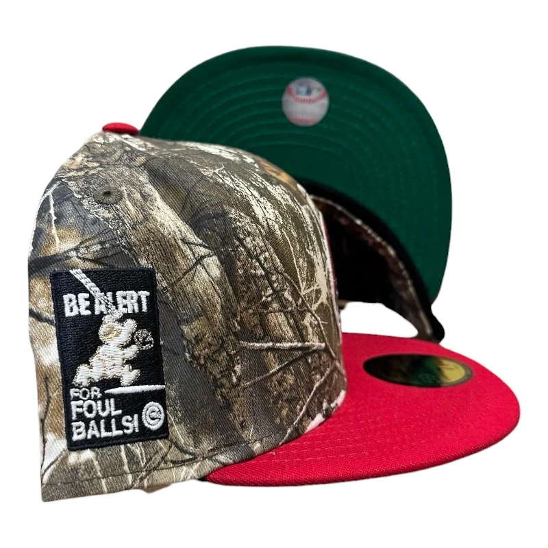 Chicago Cubs Realtree and Red Be Alert Patch Green UV New Era 59FIFTY Fitted Hat