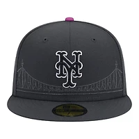 New York Mets Graphite City Connect Era 59FIFTY Fitted Hat