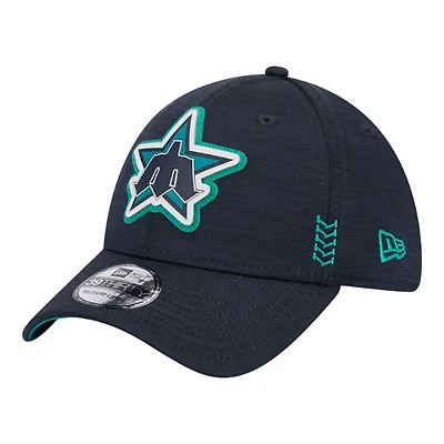 Seattle Mariners Navy 2024 Clubhouse New Era 39THIRTY Stretch Fit Hat