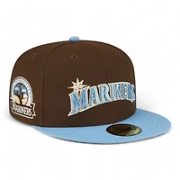 Seattle Mariners Walnut Icy Blue Two Tone 40th Anniversary Patch New Era 59FIFTY Fitted Hat