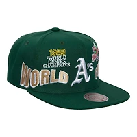 Oakland Athletics World Champs Green Mitchell & Ness Snapback Hat