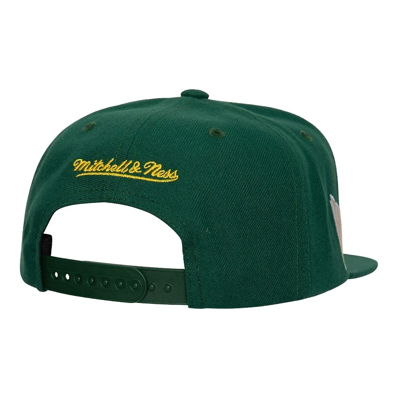 Oakland Athletics World Champs Green Mitchell & Ness Snapback Hat