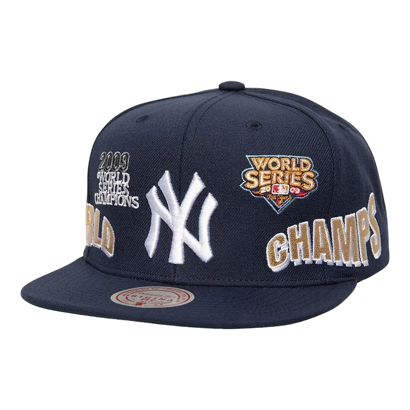New York Yankees World Champs Navy Mitchell & Ness Snapback Hat