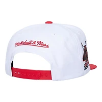 Chicago Bulls White and Red Logo Shine Mitchell & Ness NBA Snapback Hat