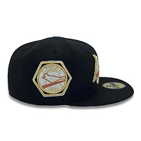 St Louis Cardinals Black Metallic Copper & Gold 1931 WS Patch Gray UV New Era 59FIFTY Fitted Hat