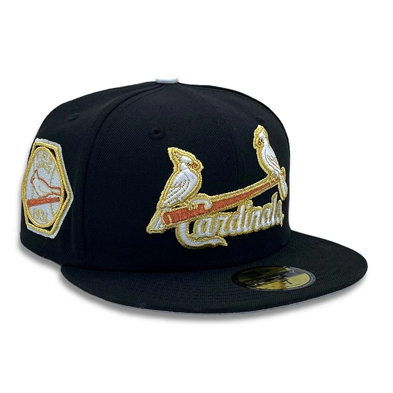 St Louis Cardinals Black Metallic Copper & Gold 1931 WS Patch Gray UV New Era 59FIFTY Fitted Hat