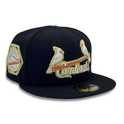St Louis Cardinals Black Metallic Copper & Gold 1931 WS Patch Gray UV New Era 59FIFTY Fitted Hat