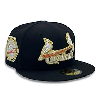 St Louis Cardinals Black Metallic Copper & Gold 1931 WS Patch Gray UV New Era 59FIFTY Fitted Hat