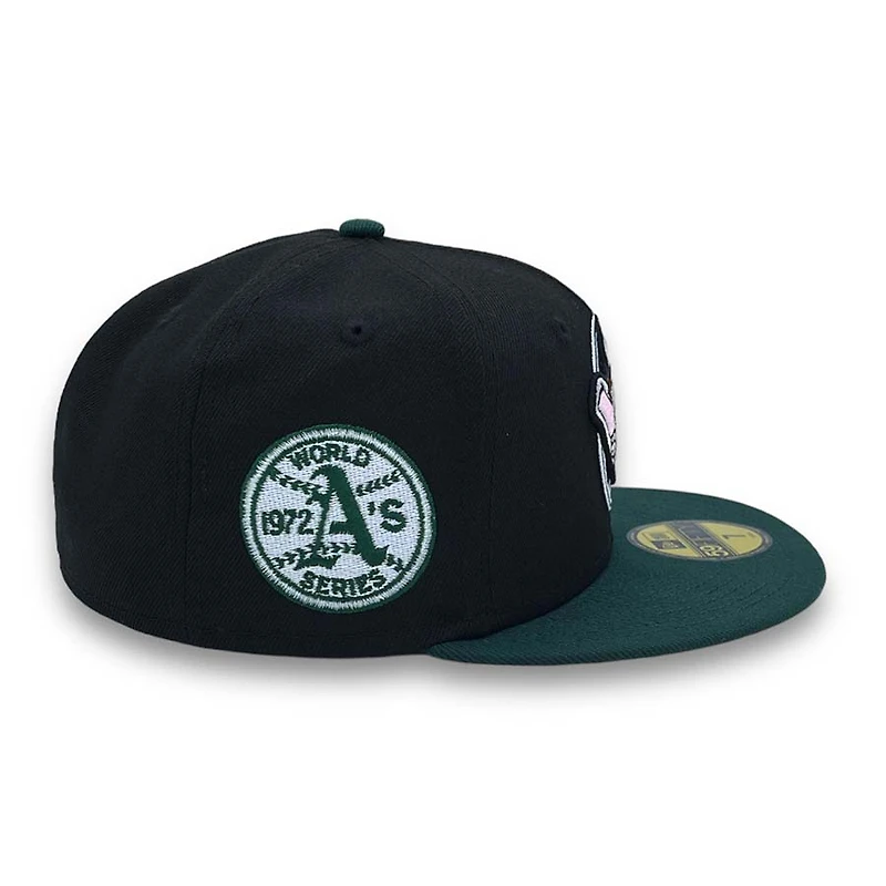 Oakland Athletics Black Green Two Tone 1972 WS Patch Pink UV New Era 59FIFTY Fitted Hat