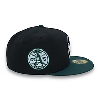Oakland Athletics Black Green Two Tone 1972 WS Patch Pink UV New Era 59FIFTY Fitted Hat