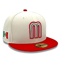 Mexico Chrome and Red Flag Patch Gray UV New Era 59FIFTY Fitted Hat