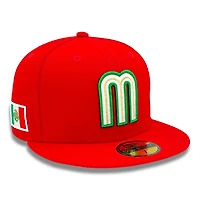 Mexico Red Flag Patch Gray UV New Era 59FIFTY Fitted Hat