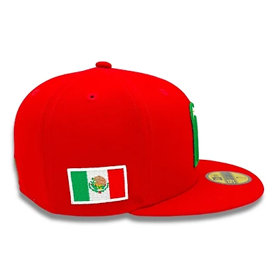 Mexico Red Flag Patch Gray UV New Era 59FIFTY Fitted Hat