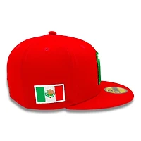 Mexico Red Flag Patch Gray UV New Era 59FIFTY Fitted Hat