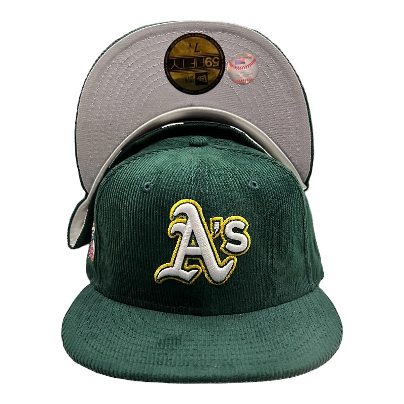 Oakland Athletics Green Corduroy Battle of the Bay Patch Gray UV 59FIFTY Fitted Hat