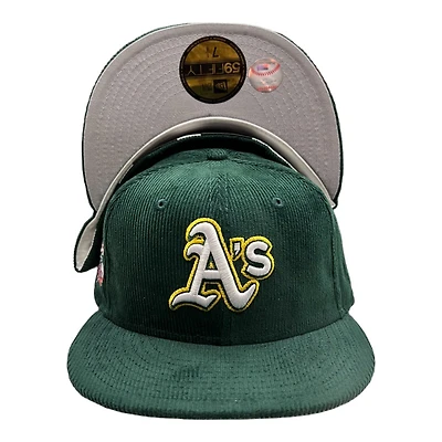 Oakland Athletics Green Corduroy Battle of the Bay Patch Gray UV 59FIFTY Fitted Hat