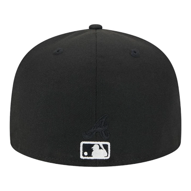 Atlanta Braves Black Dotted Floral New Era 59FIFTY Fitted Hat