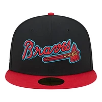 Atlanta Braves Black Retro Spring Training Grapefruit League Patch Gray UV New Era 59FIFTY Fitted Hat