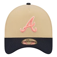Atlanta Braves Two Tone Peaches Patch Navy UV New Era A-Frame 9FORTY Snapback Hat