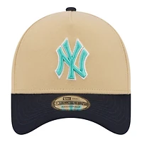 New York Yankees Two Tone New York Patch Navy UV New Era A-Frame 9FORTY Snapback Hat