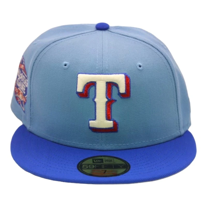 Texas Rangers Sky and Blue "DPM Stock Pack" 2024 All Star Game Patch Gray UV New Era 59Fifty Fitted Hat