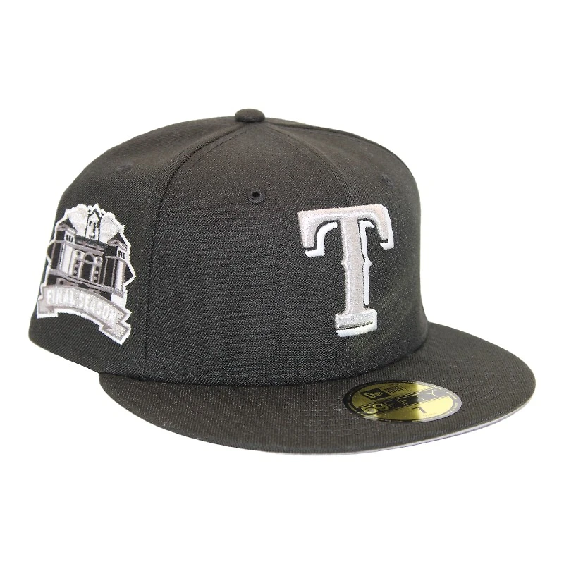 Texas Rangers Black "DPM Stock Pack" Final Season at Globe Life Field Patch Gray UV New Era 59Fifty Fitted Hat