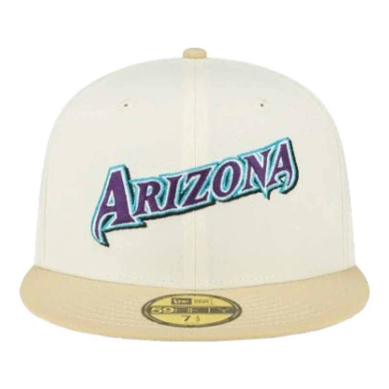 Arizona Diamondbacks Chrome and Tan Script New Era 59FIFTY Fitted Hat