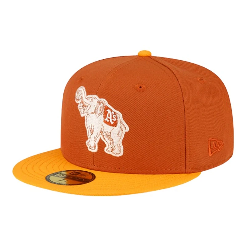 Philadelphia Athletics Brown and Orange Light UV New Era 59FIFTY Fitted Hat