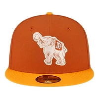 Philadelphia Athletics Brown and Orange Light UV New Era 59FIFTY Fitted Hat