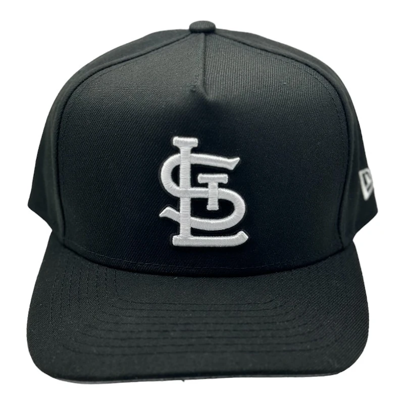 St. Louis Cardinals Black and White Basic New Era A-Frame Snapback Hat