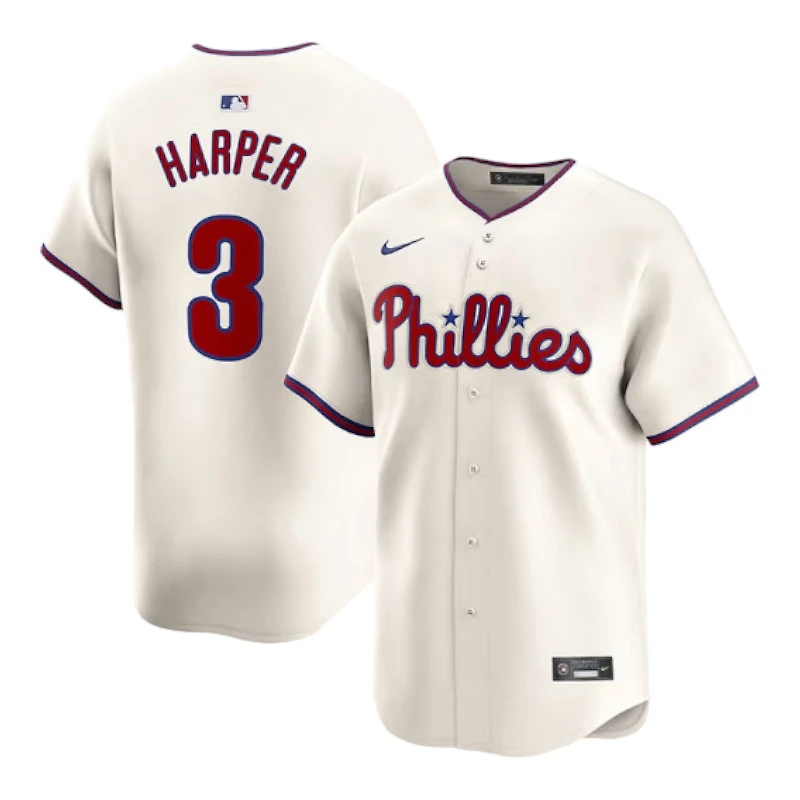 Philadelphia Phillies Bryce Harper Cream Nike Limited Player Jersey